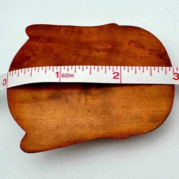 Buddha Face Hand-Carved Wood Netsuke Signed 2.5 x 3 Serenity Signed - Picture 5 of 8